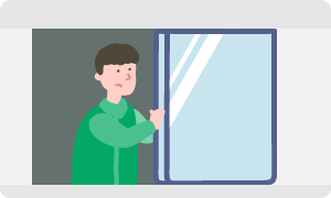 窓や扉を大きく開け、換気をしてください。